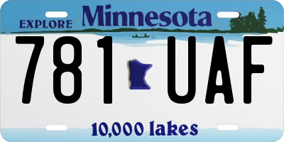 MN license plate 781UAF