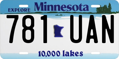 MN license plate 781UAN