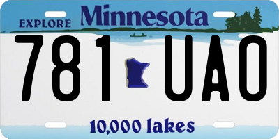 MN license plate 781UAO
