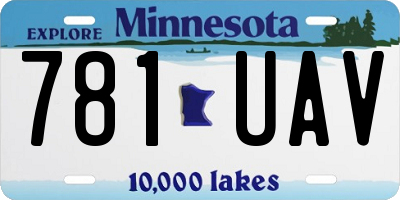 MN license plate 781UAV