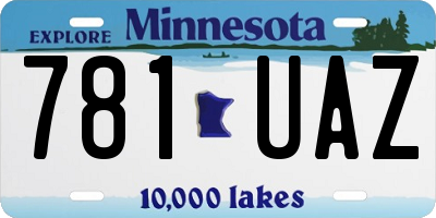 MN license plate 781UAZ