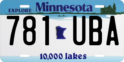 MN license plate 781UBA