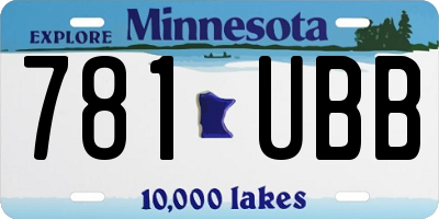 MN license plate 781UBB