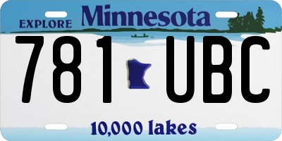 MN license plate 781UBC