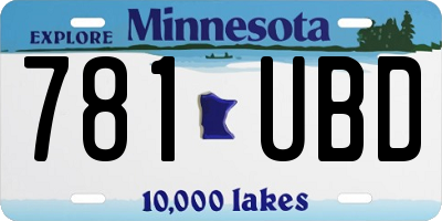 MN license plate 781UBD