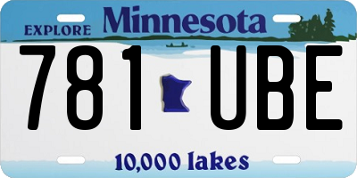 MN license plate 781UBE