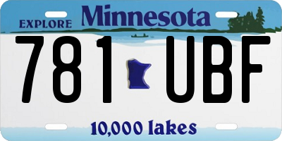 MN license plate 781UBF