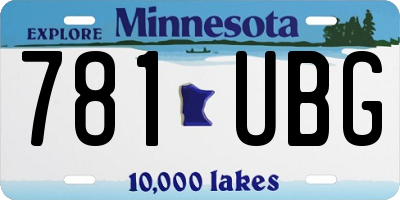 MN license plate 781UBG
