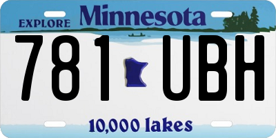 MN license plate 781UBH