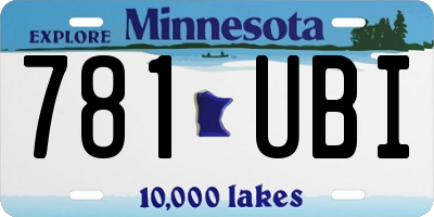 MN license plate 781UBI