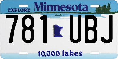 MN license plate 781UBJ