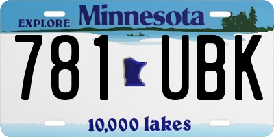 MN license plate 781UBK