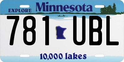 MN license plate 781UBL