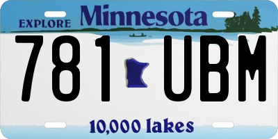 MN license plate 781UBM