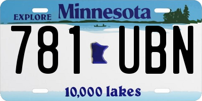 MN license plate 781UBN