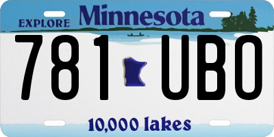 MN license plate 781UBO