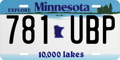 MN license plate 781UBP