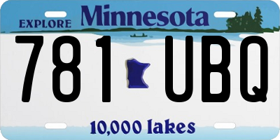 MN license plate 781UBQ