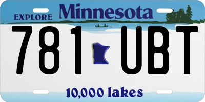 MN license plate 781UBT