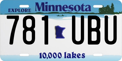 MN license plate 781UBU