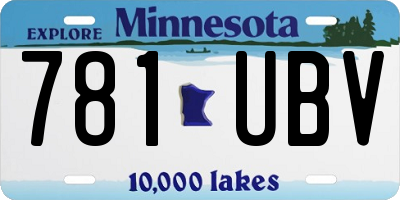 MN license plate 781UBV