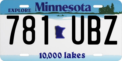 MN license plate 781UBZ