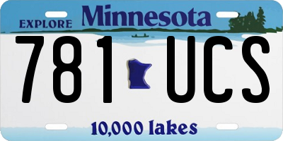 MN license plate 781UCS