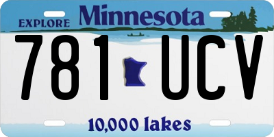 MN license plate 781UCV