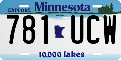 MN license plate 781UCW