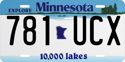 MN license plate 781UCX