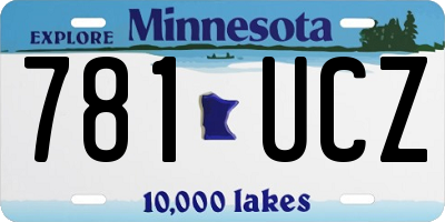 MN license plate 781UCZ