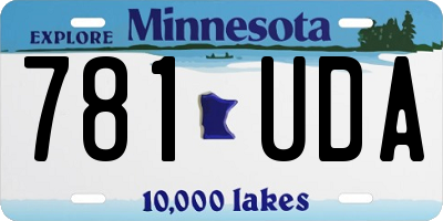 MN license plate 781UDA
