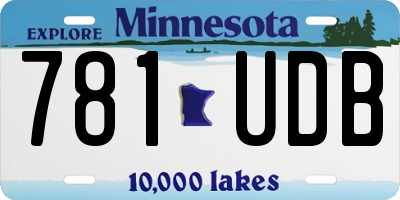 MN license plate 781UDB