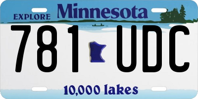 MN license plate 781UDC
