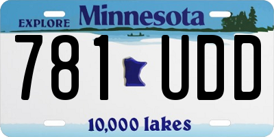 MN license plate 781UDD