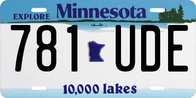 MN license plate 781UDE