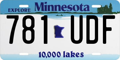 MN license plate 781UDF