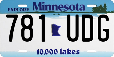 MN license plate 781UDG