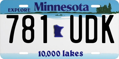 MN license plate 781UDK