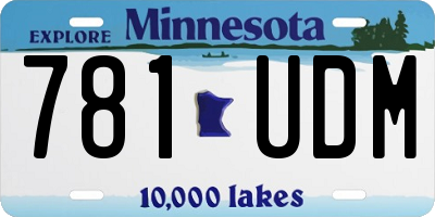 MN license plate 781UDM
