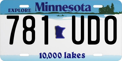 MN license plate 781UDO