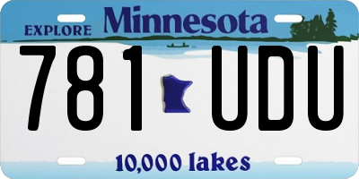 MN license plate 781UDU