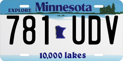 MN license plate 781UDV
