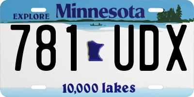 MN license plate 781UDX