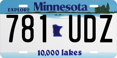 MN license plate 781UDZ