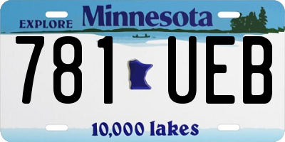 MN license plate 781UEB