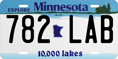 MN license plate 782LAB