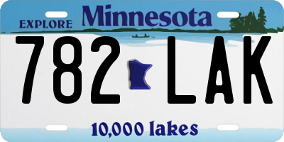 MN license plate 782LAK