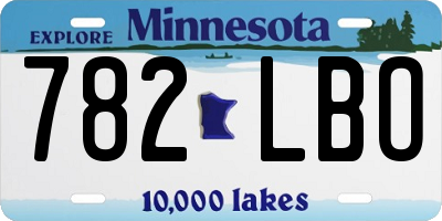 MN license plate 782LBO