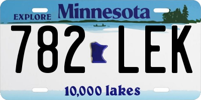MN license plate 782LEK